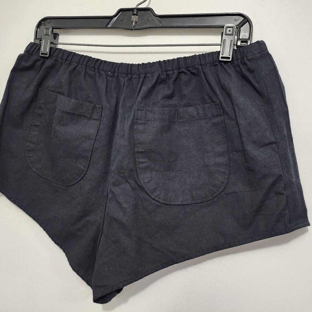 NEW By Anthropologie Women's Black Linen Tap Shorts Pull-on Resort Travel Sz XL - Picture 5 of 16